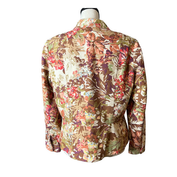 Coldwater Creek Lightweight Jacket in Fall Floral Colors Size 14 Petite. - Picture 3 of 6